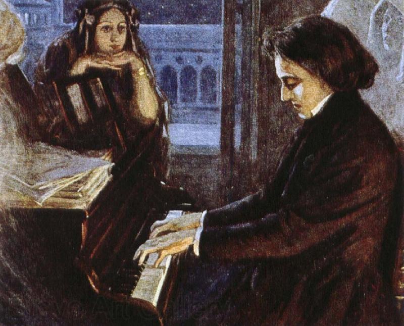 oscar wilde an artist s impression of chopin at the piano composing his preludes Norge oil painting art